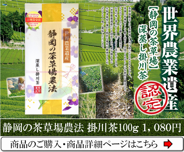 世界農業遺産の茶草場農法深蒸し掛川茶